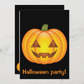 キュートカートンハロウィーンカボチャハローウィンパーティ 招待状 (正面/裏面)