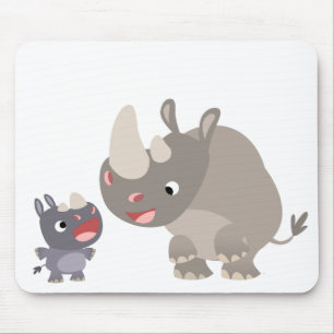 キュートカートンリノベビー&ビッグリノマウスパッド マウスパッド