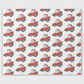 キュートカーパターンデザイン ラッピングペーパー (フラット)