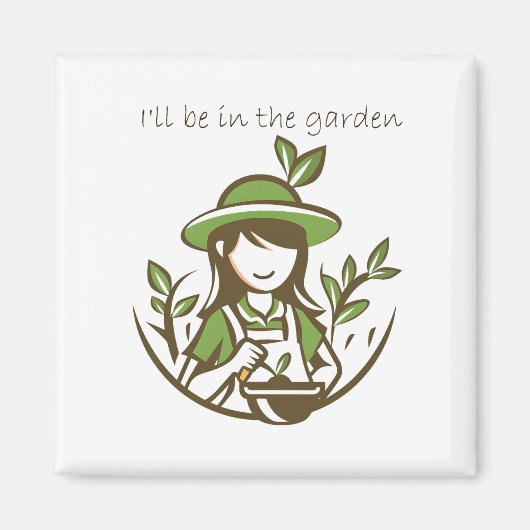 キュートガーデニング引用文ガーデナーガーデン マグネット (正面)