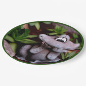 キュートガーデンカエル自然アートパーティー ペーパープレート (アングル)