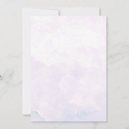 キュートガーデンパープルアジサイフローラブライダルシャワー 招待状 (裏面)