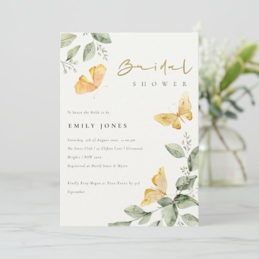 キュートガーデンフォージズバタフライブライダルシャワー 招待状 (スタンド正面)