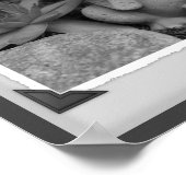 キュートガーデンフロッグブラックアンドホワイトプリント ポスター (角)