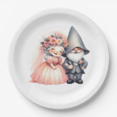 キュートガーデン格言ウッドランドオレンジ結婚ズ ペーパープレート (正面)