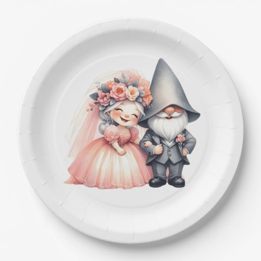 キュートガーデン格言ウッドランドオレンジ結婚ズ ペーパープレート (正面)