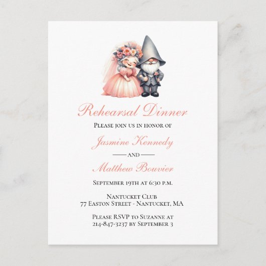 キュートガーデン格言サマーたった今結婚しました結婚ズ 案内ポストカード (正面)