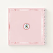 キュートガーリーかわいらし赤面ピンクフローラモノグラム ノートブック (裏面)