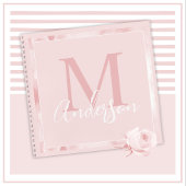 キュートガーリーかわいらし赤面ピンクフローラモノグラム ノートブック