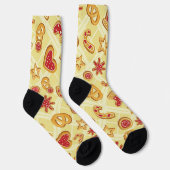 キュートガーリーなクリスマスのペストリ図解入りの、写真付きのーパターン ソックス (右)