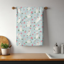 キュートガーリーイースターバニーモダンピンクフローラ