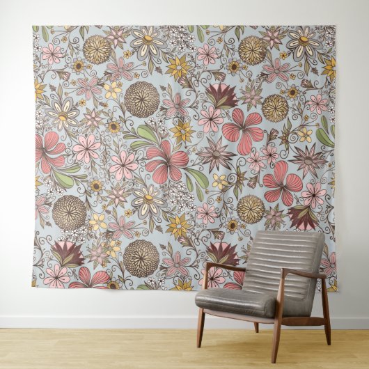 キュートガーリーオールドバラピンクフローラドードレスデザイン タペストリー (インサイチュ(横))