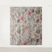 キュートガーリーオールドバラピンクフローラドードレスデザイン タペストリー (正面)