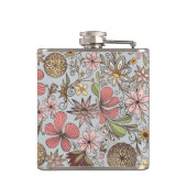 キュートガーリーオールドバラピンクフローラドードレスデザイン フラスク (裏面)