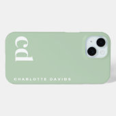 キュートガーリーグリーンモノグラム Case-Mate iPhoneケース (裏面 (横))