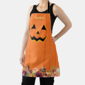 キュートガーリージャックオランタンカボチャ秋フローラ エプロン (インサイチュ)