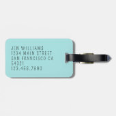 キュートガーリーハート紙飛行機アドベンチャーアワイトブルー ラゲッジタグ (裏面横)