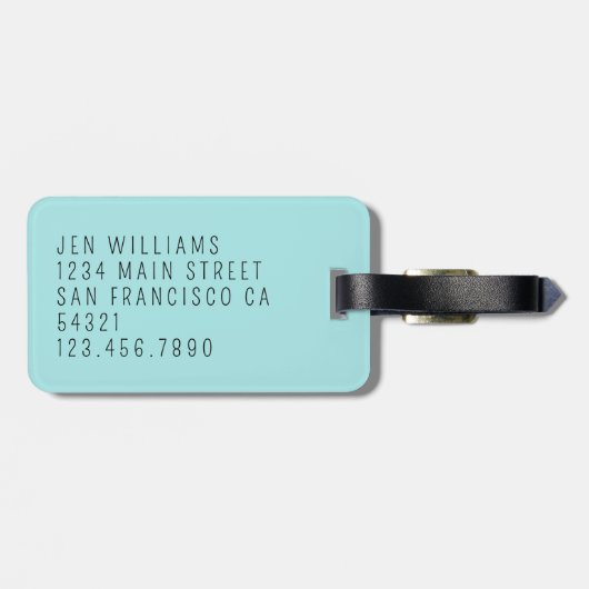 キュートガーリーハート紙飛行機アドベンチャーアワイトブルー ラゲッジタグ (裏面横)