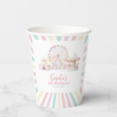 キュートガーリーパステルカーニバルサーカス子供の誕生日 紙コップ (裏面)