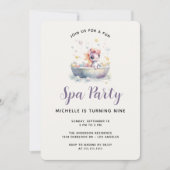 キュートガーリーパステルポニースパデイ子供の誕生日パーティー 招待状 (正面)