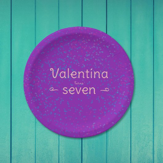 キュートガーリーパープル紙紙吹雪プレート ペーパープレート