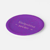 キュートガーリーパープル紙紙吹雪プレート ペーパープレート (アングル)