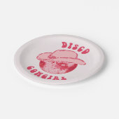 キュートガーリーピンクディスコ女性のカーボーイグリッター ペーパープレート (アングル)