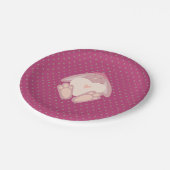 キュートガーリーピンクパステルベビーバニー1日パーティー ペーパープレート (アングル)