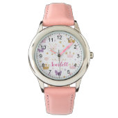 キュートガーリーピンクプリンセスクラウンパーソナライズされた 腕時計 (正面)