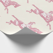 キュートガーリーピンクローズ金ゴールド乗馬 ラッピングペーパー (角)