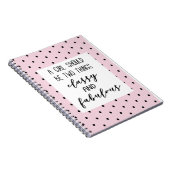 キュートガーリーピンク水玉模様ココシャネル引用文 ノートブック (右側)