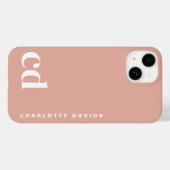 キュートガーリーピーチモノグラム Case-Mate iPhoneケース (裏面 (横))