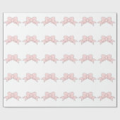 キュートガーリーベビーピンクボウ ラッピングペーパー (フラット)