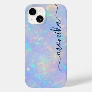 キュートガーリーラグジュアリーネイビーブルーホログラフィックモノグラム Case-Mate iPhone 14ケース