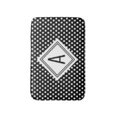 キュートガーリー白黒水玉模様モノグラム バスマット (正面縦)