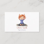 キュートガールイラストレーションヨガインストラクター 名刺 (正面)