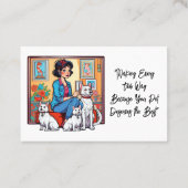 キュートガールインブルーペットシッタードッグウォーカー 名刺 (裏面)