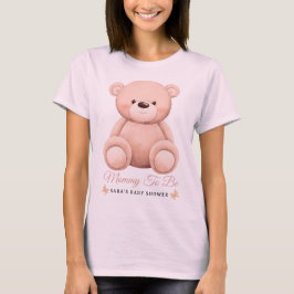 キュートガールオレンジテディベアマミートゥビー ベビーシャワー Tシャツ