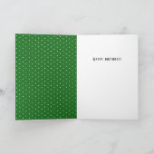 キュートガールグリーンカエルフード付きスウェットシャツスケッチ誕生日 カード (内部)