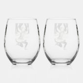 キュートガールスケートで滑る飲み物用品セット ステムなしワイングラス (右)