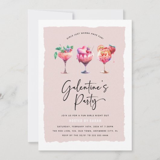 キュートガールズガレンティーヌのパーティーバレンタイン 招待状 (正面)