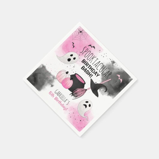 キュートガールズスポオクタキュラーハロウィーン誕生日 スタンダードカクテルナプキン (角)