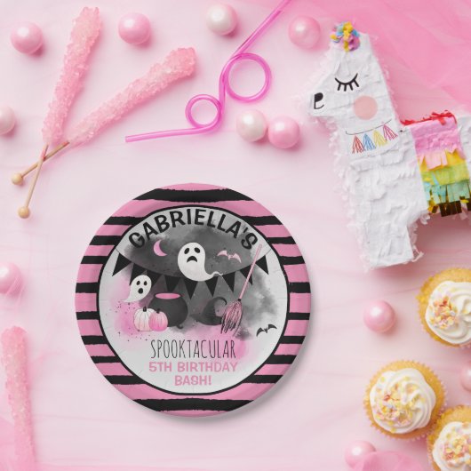 キュートガールズスポオクタキュラーハロウィーン誕生日 ペーパープレート (パーティー)
