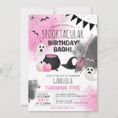 キュートガールズスポオクタキュラーハロウィーン誕生日 招待状 (正面)