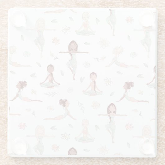 キュートガールズゼンヨガ瞑想スピリチュアルナマステ ガラスコースター (裏面)