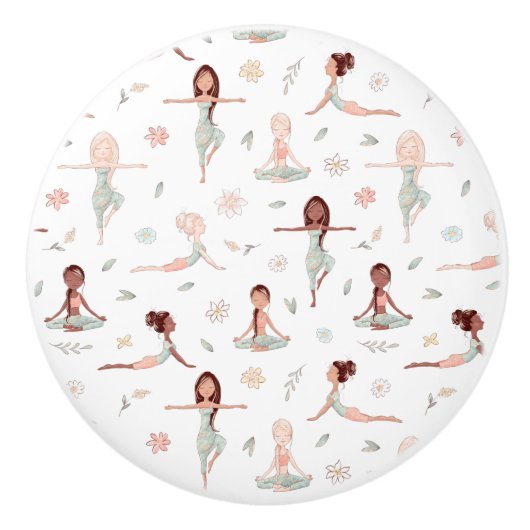 キュートガールズゼンヨガ瞑想スピリチュアルナマステ セラミックノブ (正面)