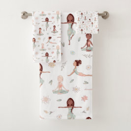 キュートガールズゼンヨガ瞑想スピリチュアルナマステ バスタオルセット