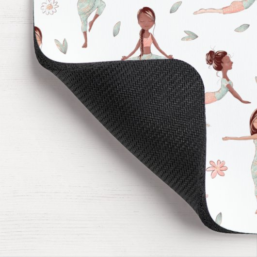 キュートガールズゼンヨガ瞑想スピリチュアルナマステ マウスパッド (コーナー)