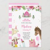 キュートガールセカンドファーム誕生日 招待状 (正面/裏面)