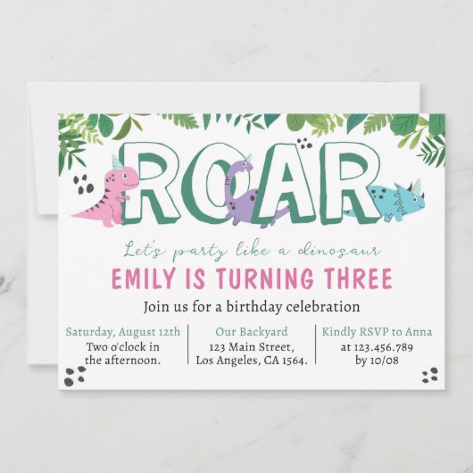 キュートガールディオナーズ誕生日招待状 招待状 (正面)